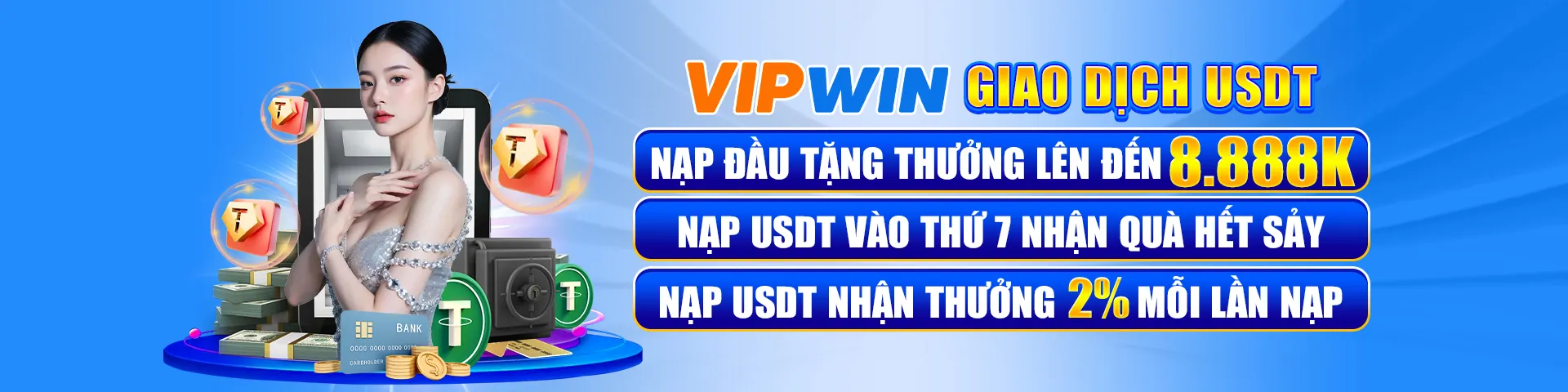 Hình ảnh giới thiệu chương trình VIP với các phần thưởng sang trọng và trò chơi sòng bạc.